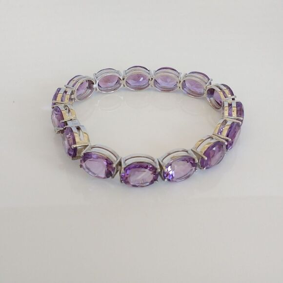 Amethyst Bracelet 48 Carats TW Sterling Silver - Picture 4 of 8